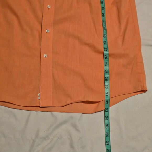 Stafford Orange Broadcloth Button Down Dress Shirt 17   34/35 - Picture 6 of 8